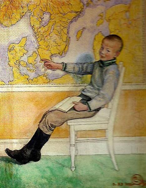 Carl Larsson Esbjorn och kartan china oil painting image